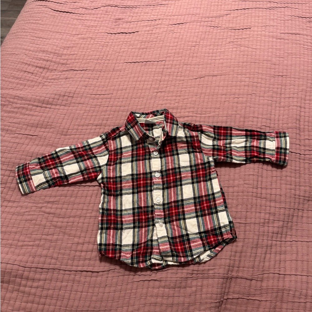 Edgehill Collection Red and Black Plaid Kids Shirt
